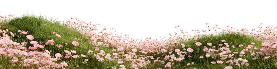 Fototapeta premium Serene pink flowers landscape