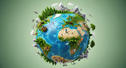 Fototapeta premium World health day global wellness and healthcare for a sustainable future
