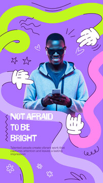 A vibrant vertical story template with expressive hand gestures and dynamic motion. Perfect for modern social media content and mobile promotions.