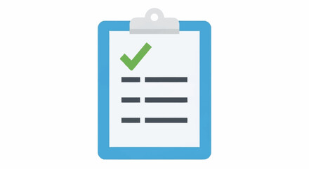 Fototapeta premium Checklist icon with green checkmark.