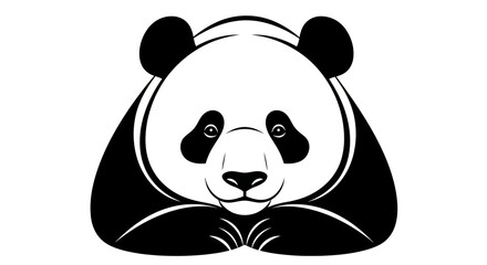 Black and white panda bear vector illustration isolated on white background © Farelious