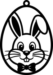 Fototapeta premium Easter Bunny Ornament SVG Vector Illustration