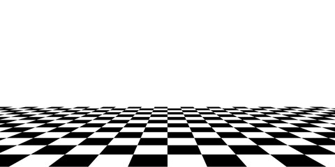 Naklejka premium Black and white chess pattern. Checkerboard seamless vector illustration. Abstract checkered checkerboard for game. Grid geometric square shape. Race flag. Retro mosaic floor.