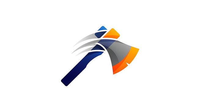 Vibrant abstract axe graphic design element.