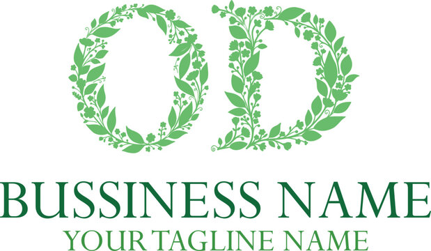 OD initials monogram letter text alphabet logo design