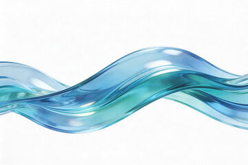 Abstract blue flowing liquid wave with transparent and shiny texture. Modern artistic design, dynamic and smooth flow, suitable for graphic or digital use.
