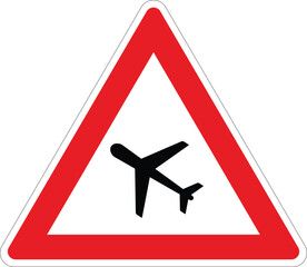 Obraz premium Low-Flying Aircraft Road Sign