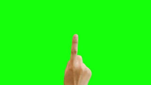 Finger touch gesture transition on green screen background
