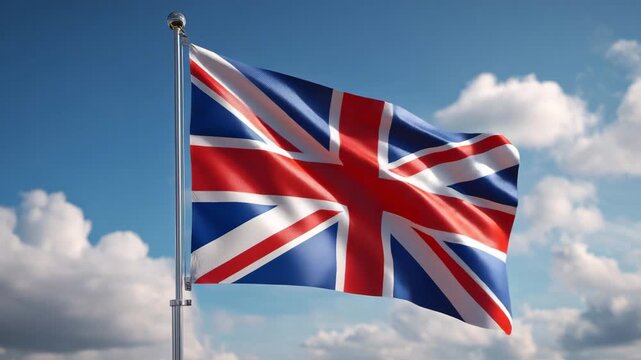 青空に映える英国の国旗