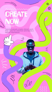 A vibrant vertical story template with expressive hand gestures and dynamic motion. Perfect for modern social media content and mobile promotions.