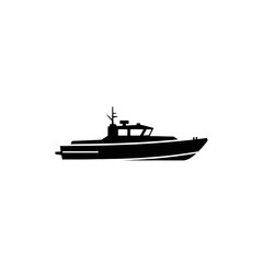 Naklejka premium A sleek, modern motorboat designed for speed and performance, perfect for cruising on open waters