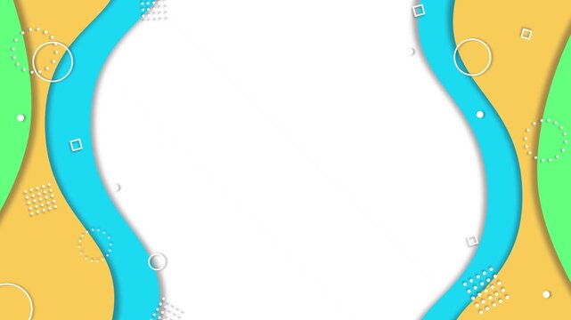 Pop and colorful wave and geometric background frames
