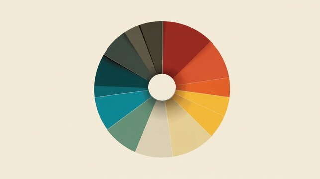 Color Wheel Chart Featuring Various Shades and Tones for Design and Art Applications in Modern Aesthetic Presentation