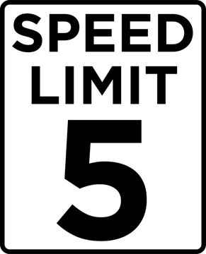 Speed limit 5 mph traffic sign