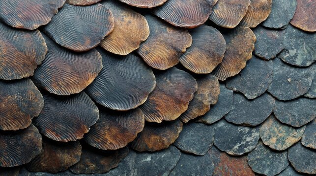 Close up texture of pangolin scales in intricate detail