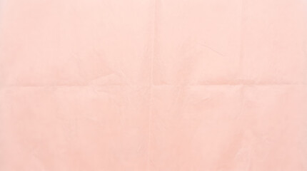 Fototapeta premium A flat lay, close-up perspective of a sheet of light pink paper with subtle wrinkles and creases, forming an interesting soft textured background with a delicate color palette.
