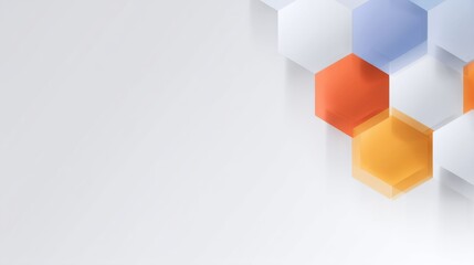 Abstract Geometric Pattern with Colorful Hexagons on Soft Gray Background for Creative Design and Modern Artwork