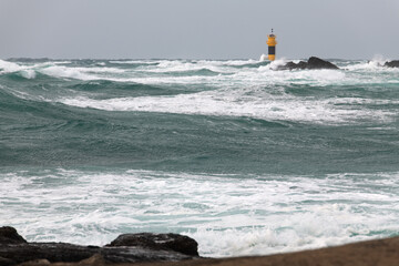 windy and overcast seascape 