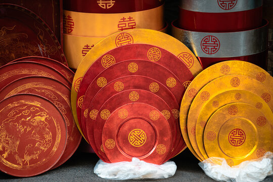 Double Happiness Wedding Plates, Hanoi Vietnam