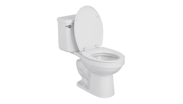 Clean and functional white porcelain toilet, a staple for any modern bathroom design and a symbol of hygiene and comfort