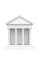 Obraz premium A classical architectural rendering of a building. It has columns, a triangular roof, and steps leading to the entrance
