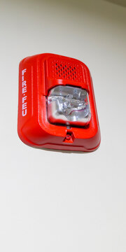 Fire alarm horn strobe with white copy space