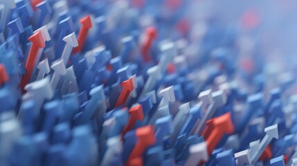 Fototapeta premium Colorful 3D Arrows Representing Growth, Progress, and Business Development in an Abstract Conceptual Illustration