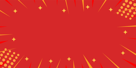 Abstract pattern summer background with orange red sun rays. Design for promotional banners, posters, greeting cards, social media. © Akhmad