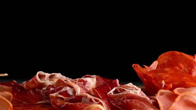 Gourmet charcuterie selection featuring serrano ham and chorizo