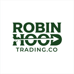Fototapeta premium Robin Hood Trading Company Logo Vintage Finance Brand