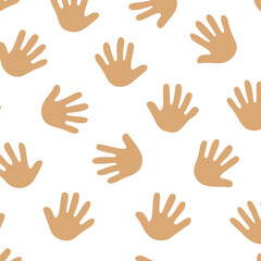Obraz premium Handprints pattern background vector Vector pattern background