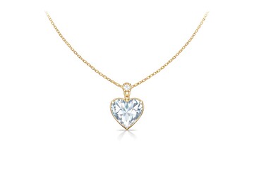 Fototapeta premium Heart Diamond Pendant Necklace Romantic Gold Chain Women Luxury Jewelry Vector Illustration 