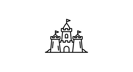 Fototapeta premium Simple Castle Icon Vector Illustration