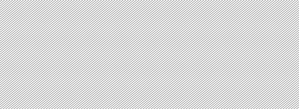 Thin slash line seamless pattern. Repeated fine diagonal lines background. Pinstripe wallpaper. Black and white tilted slanted strip backdrop. Geometric vector design