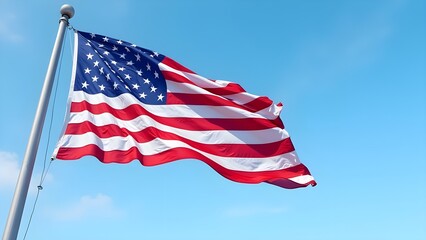 Obraz premium american flag against blue sky