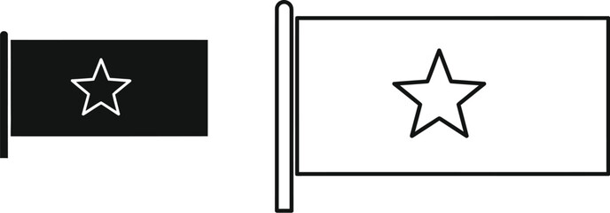 Black and white flags with stars symbolizing opposition or contrast Vector