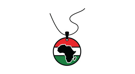Obraz premium African continent pendant necklace with pan-african flag colors, symbol of heritage and identity