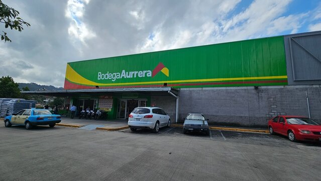 Huauchinango, Puebla, Mexico - Dec 26, 2025: Bodega Aurrera, a Mexican chain of discount stores and supermarkets owned by Walmart, offers low prices with the image of Mama Lucha