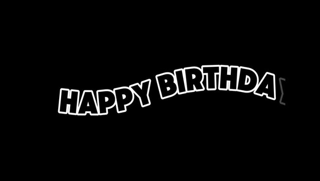 Happy Birthday text animation 4K video, Motion video, Glow