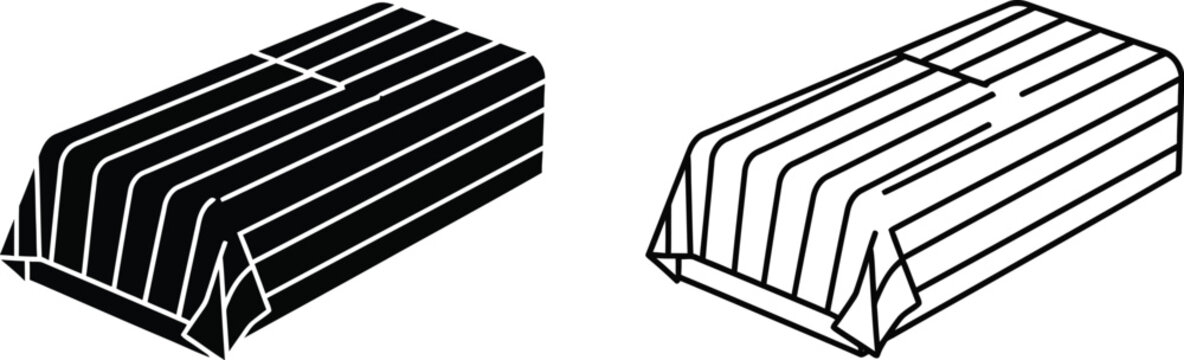 Black and white illustration of two roof tops Vector