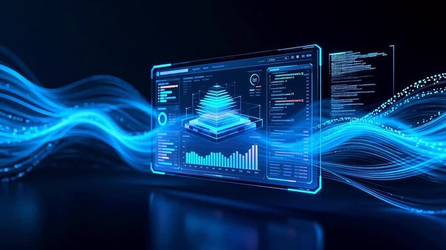 Futuristic data analytics interface