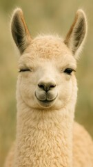 Obraz premium Adorable alpaca winking portrait