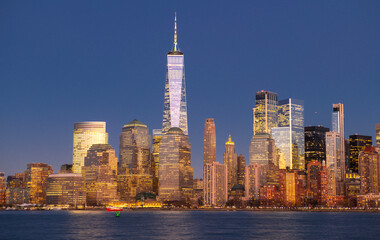 Obraz premium New York city. New York skyline Manhattan. New York landmark cityscape. New York iconic panorama. NYC with Manhattan at night.
