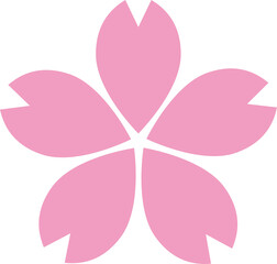 Naklejka premium Simple cherry blossom illustration. Flat design sakura flower icon for spring decoration.