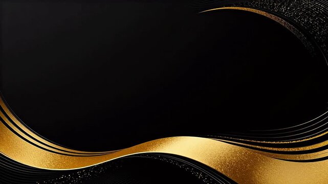 Abstract black and gold wave design