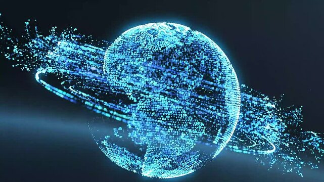 Floating Data Particle Sphere: Futuristic Energy Effect