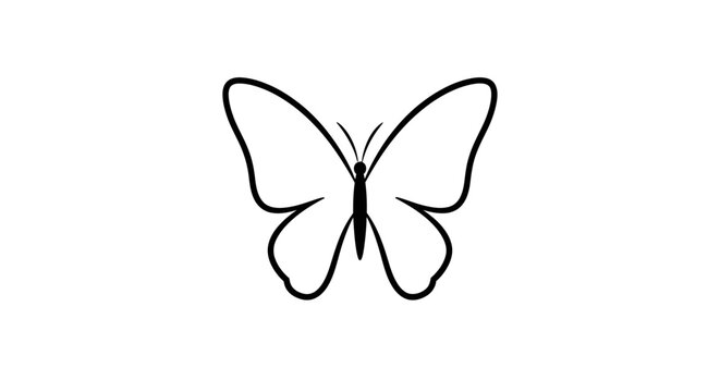 Butterfly outline drawing insect wings.