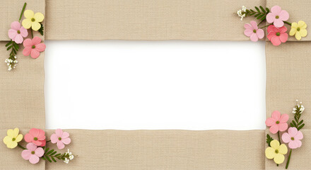 Floral Frame Elegance: A delicate and lovely arrangement of vibrant floral accents graces a refined and textured frame, evoking a sense of elegance and sophistication.