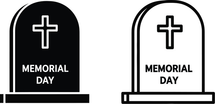 Memorial day tombstones Vector