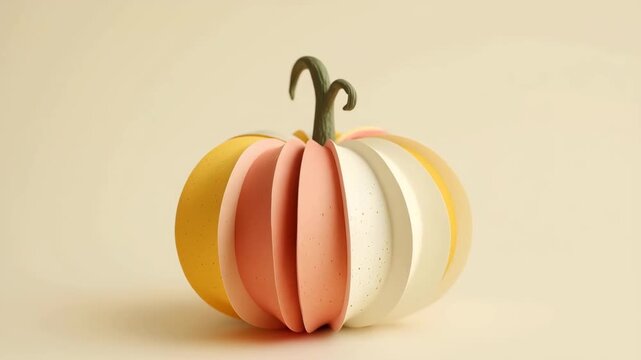 温かい色で描いた紙のテクスチャのかぼちゃ